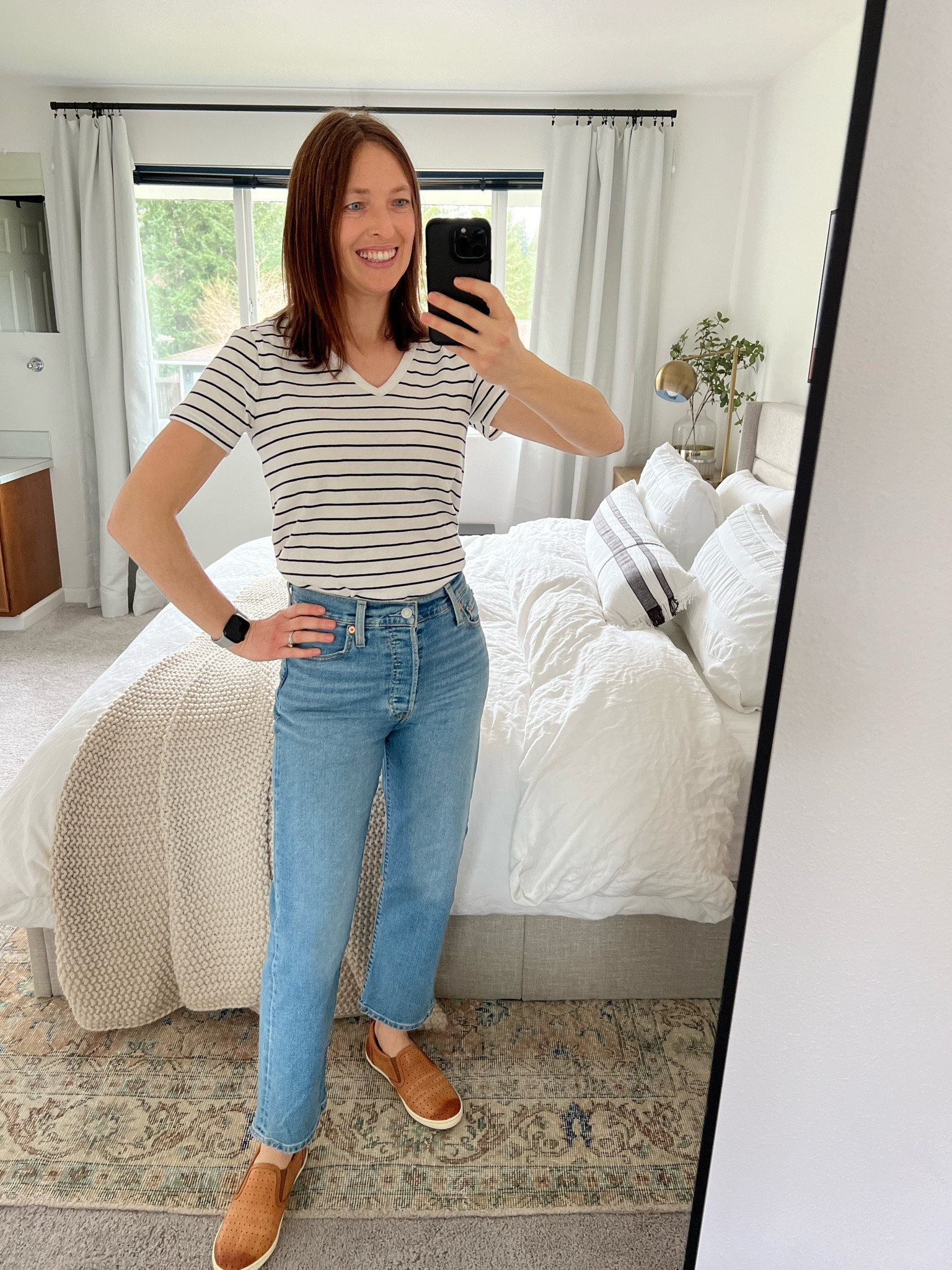 Spring outfit #6 from my spring capsule wardrobe. I love the cut of these jeans and can see myself wearing them a ton this spring!

#LTKSpringSale #LTKSeasonal