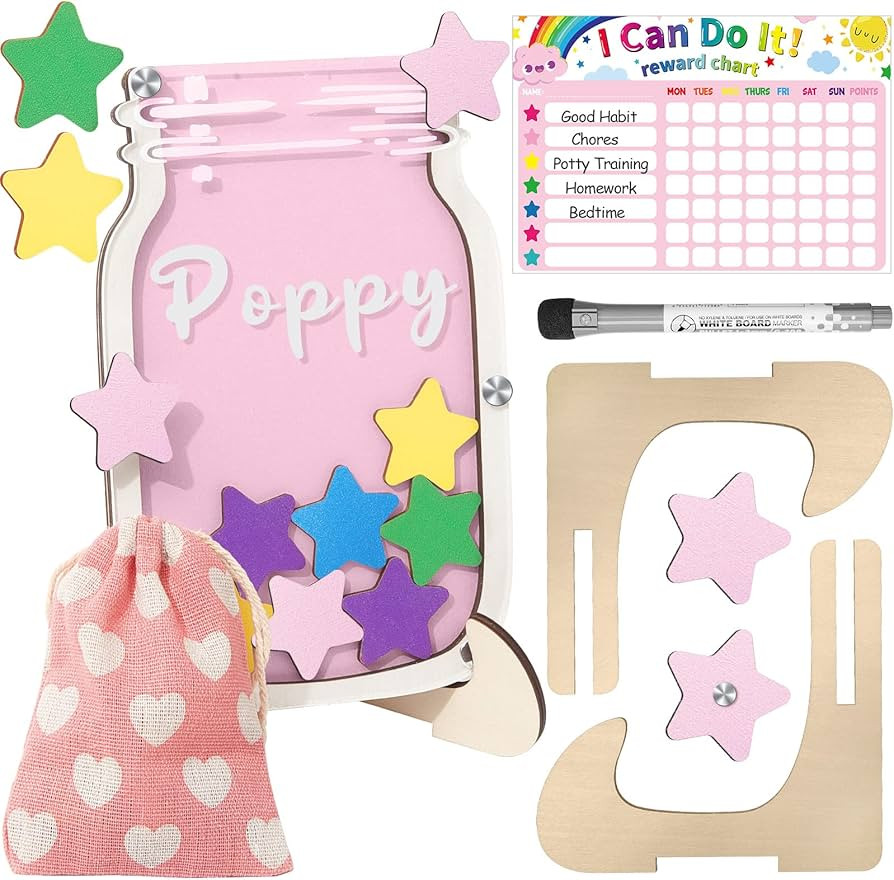 25 Pieces Reward Jars Star Chart Potty Training Chart Chore Chart for Kids Multiple Kids Behavior... | Amazon (US)