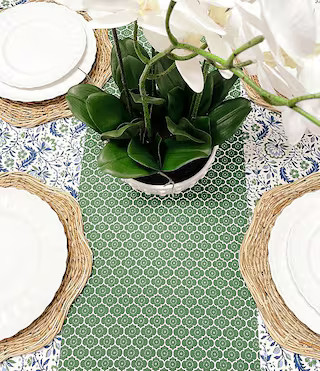 x Mrs. Southern Social Scalloped Reversible Quatrefoil 72" Runner | Dillards