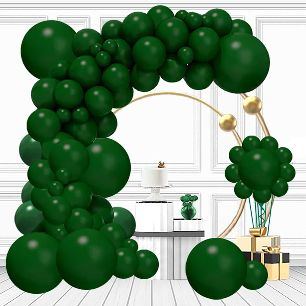 Dark Green Latex Balloons,106pcs Green Balloon Garland Arch Kit with 18+12+10+5inch Green Party B... | Amazon (US)