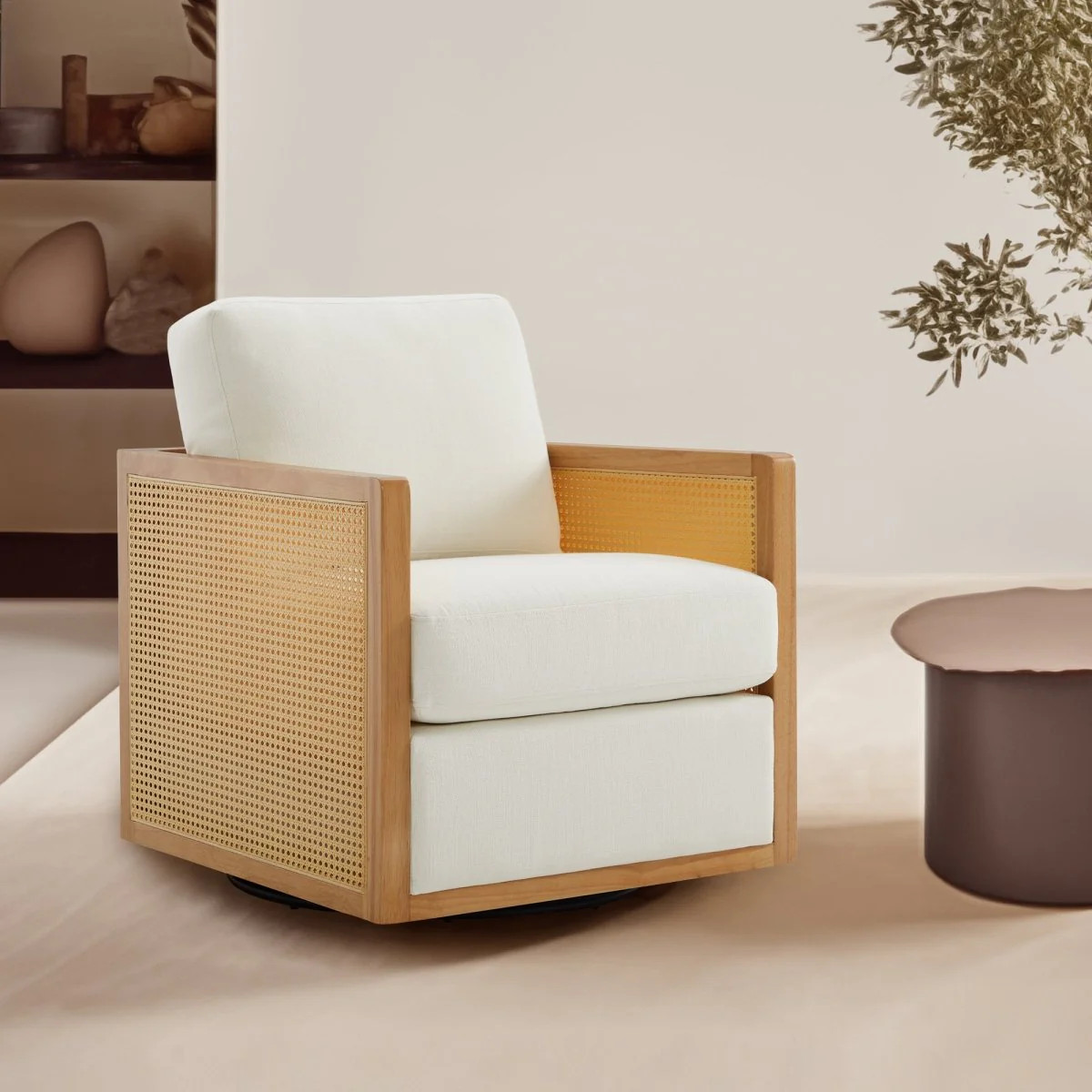 CHITA®️ Milly Classic Cane Swivel Armchair - chitaliving.com | Chita