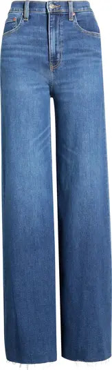 Far Out High Waist Raw Hem Wide Leg Jeans | Nordstrom