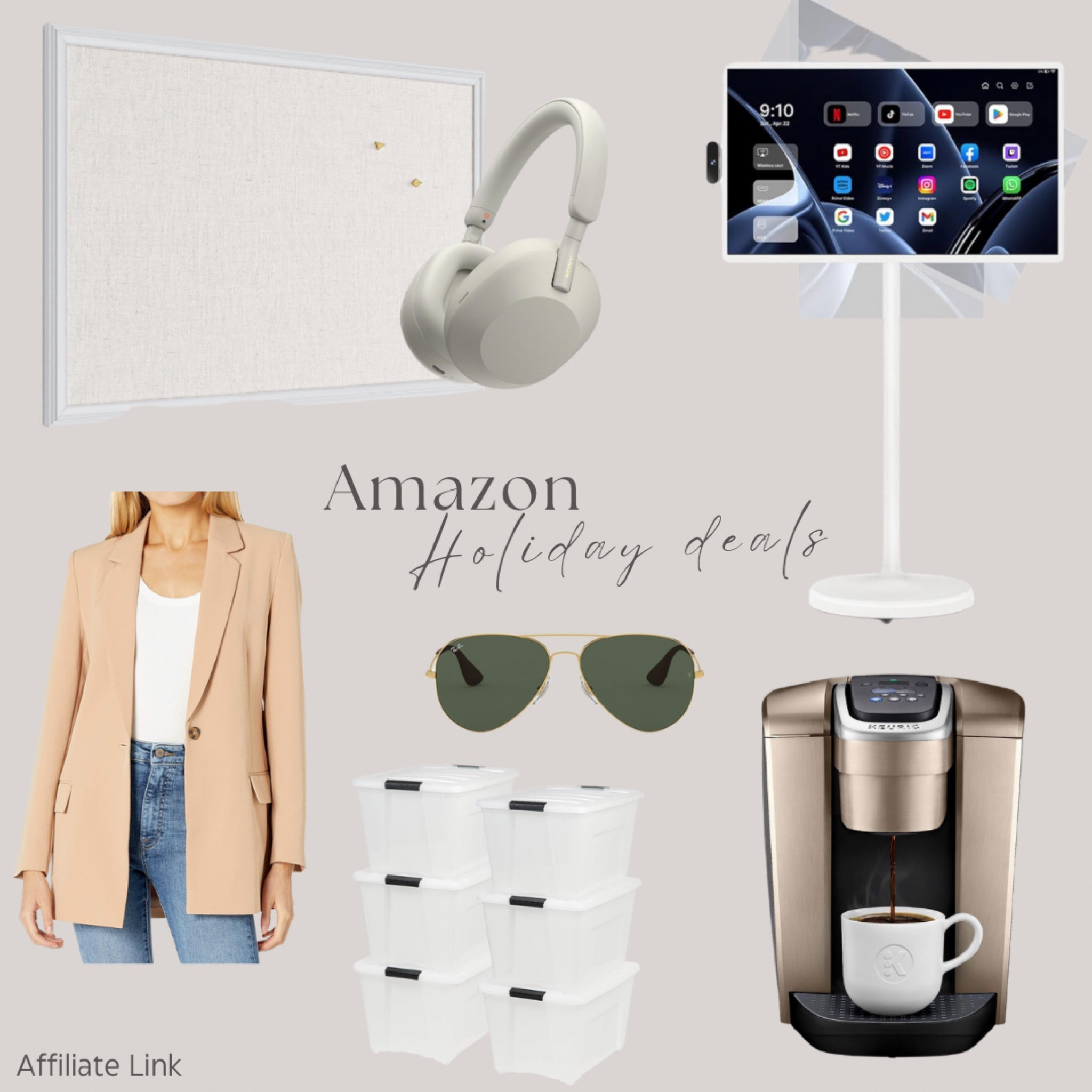 Amazon Holiday deals! 


Pin board | headphones | women’s blazer | storage bins | coffee maker | sunglasses | Ray Bans | portable monitor | gift ideas | presents | Christmas presents 

#LTKHoliday #LTKsalealert #LTKGiftGuide