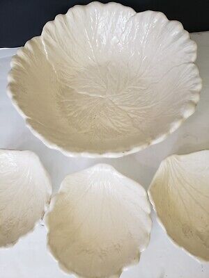 Set of 4 Ceramic  White  Cabbage Lettuce Leaf Bowl Pearlescent Iridescent. Nice!  | eBay | eBay US
