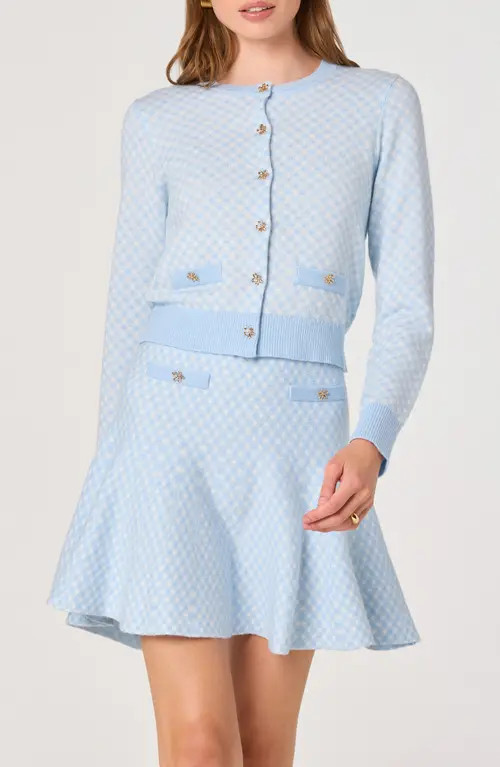 ASTR the Label Marian Plaid Cardigan in Blue Plaid at Nordstrom, Size Small | Nordstrom