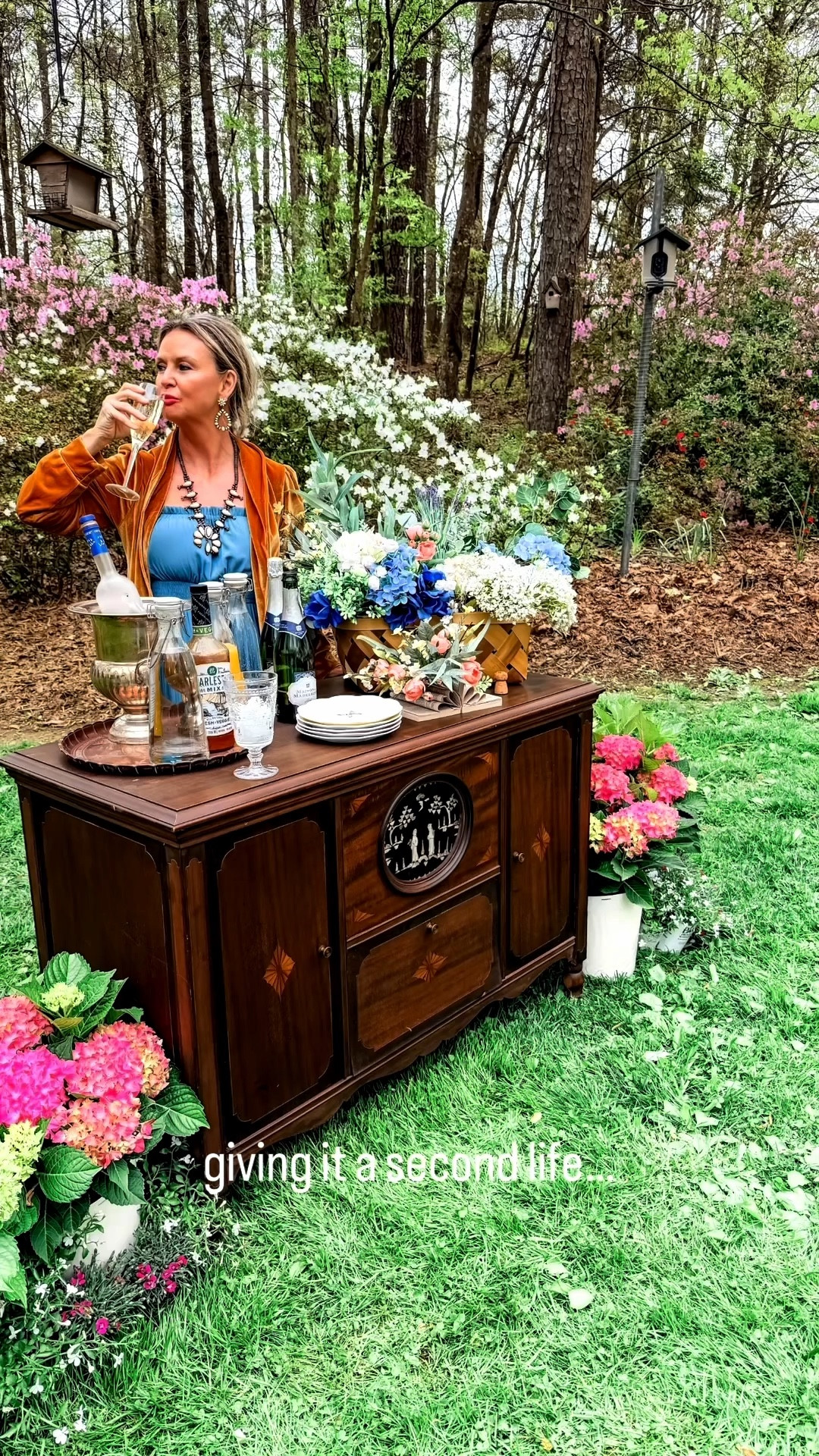 I still can’t believe this find… 🤍

I spotted this vintage sideboard at my local Goodwill for $20 and immediately knew she was something special. After a little research, I learned she started her life as a 1930s radio cabinet—complete with that beautiful inlay detail sourced from an old New Orleans art shop.

This past weekend she made her debut at a bridal brunch in the garden… styled with hydrangeas, champagne, and a few of my favorite serving pieces 🥂💐

Now she’s headed to her forever home in my foyer—and I truly think this may be the best thing I’ve ever thrifted.

#thriftedhome #vintagefinds #antiquefurniture #cozyhome #southernhome #thrifting #bridalbrunch #entertainingathome #gardenparty #liketkit

#LTKSeasonal #LTKstorytime #LTKHome