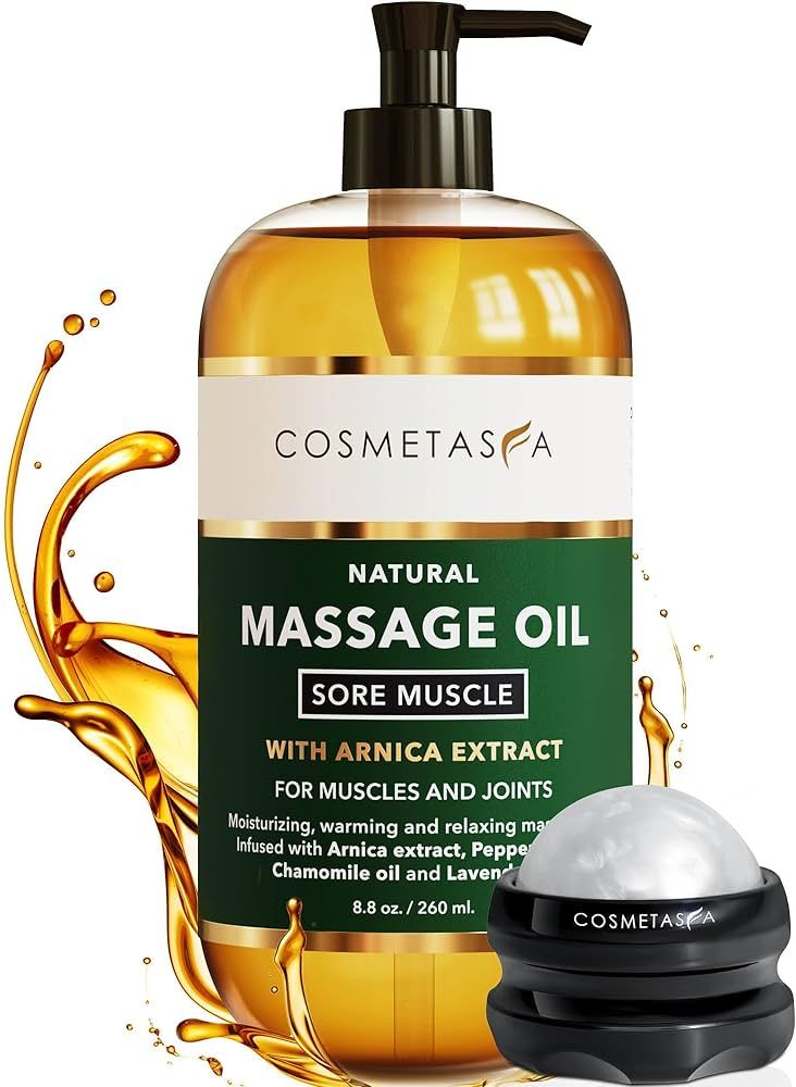 Cosmetasa Massage Oil for Sore Muscles with Roller Ball - Soothes Joints & Muscles with Arnica, L... | Amazon (US)