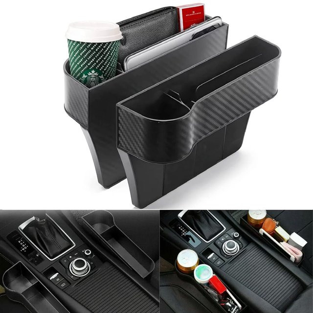 Oenbopo 2 Packs Car Seat Gap Filler Organizer, Multifunctional Seat Gap Storage Box with Cup Hold... | Walmart (US)