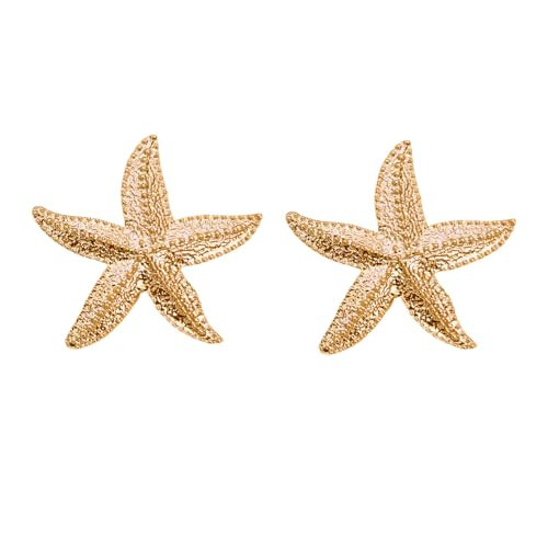 Starfish Earrings for Women,1 Pair Gold Starfish Earrings,Personalized Boho Alloy Starfish Jewellery,Starfish Earrings Gold for Women Summer Beach Ocean Jewelry Accessories | Amazon (UK)