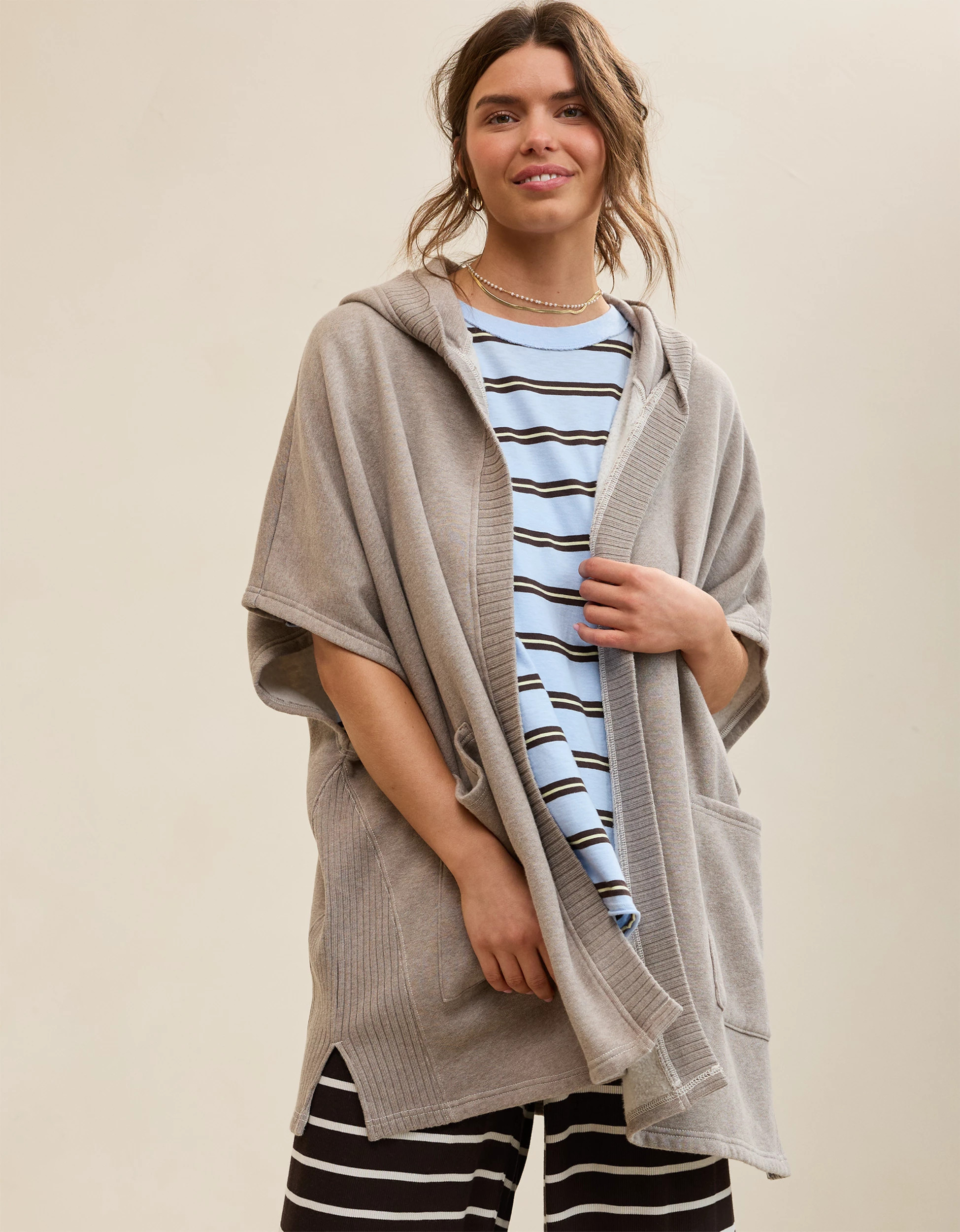 Aerie Hooded Fleece Cape | American Eagle Outfitters (US & CA)