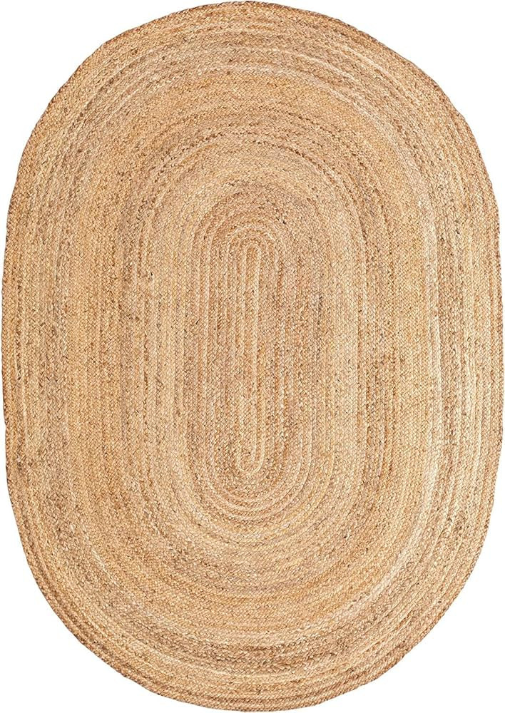 MDS Pack of 1 Handwoven Braided Jute Area Rug 2x3 feet Oval - 100% Natural Burlap Reversible Acce... | Amazon (US)