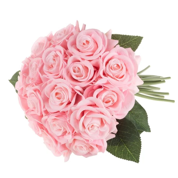 Villacera Artificial Flower Bouquet Â– Real Touch Faux Roses (18P, Pink) - Walmart.com | Walmart (US)