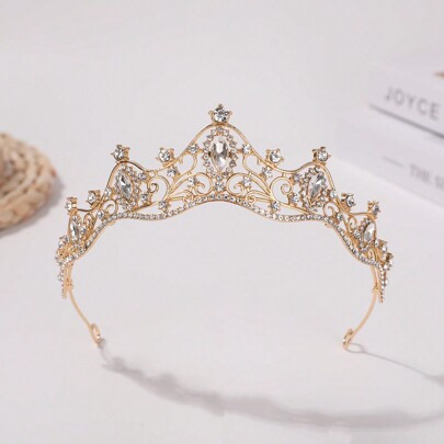 1pc Fashionable Women Princess Crown Rhinestone Embellished Birthday Party Hair Hoop Halloween | SHEIN