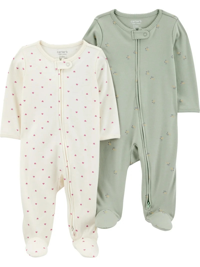 Carter's Child of Mine Baby Sleep N Play, 2-Pack, Sizes Preemie-6/9 Months | Walmart (US)