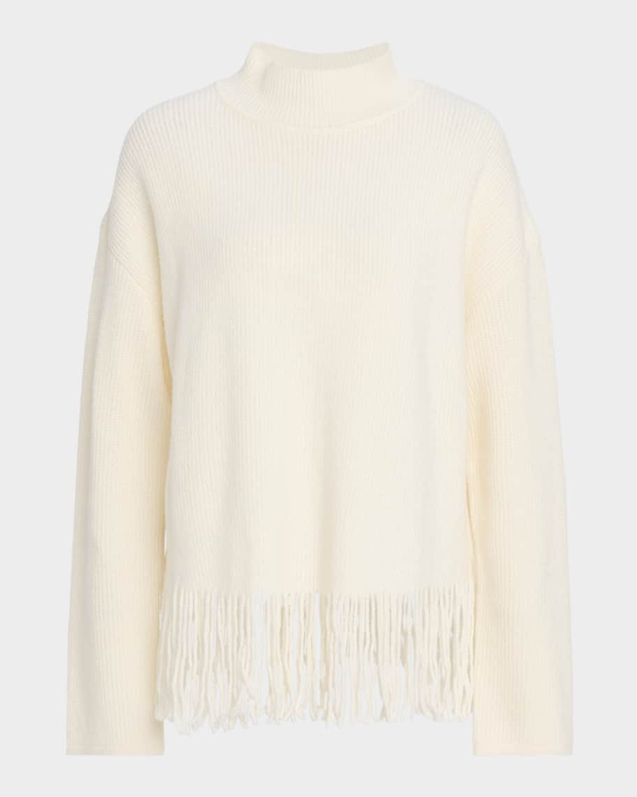 Lise Fringe Mock-Neck Sweater | Neiman Marcus