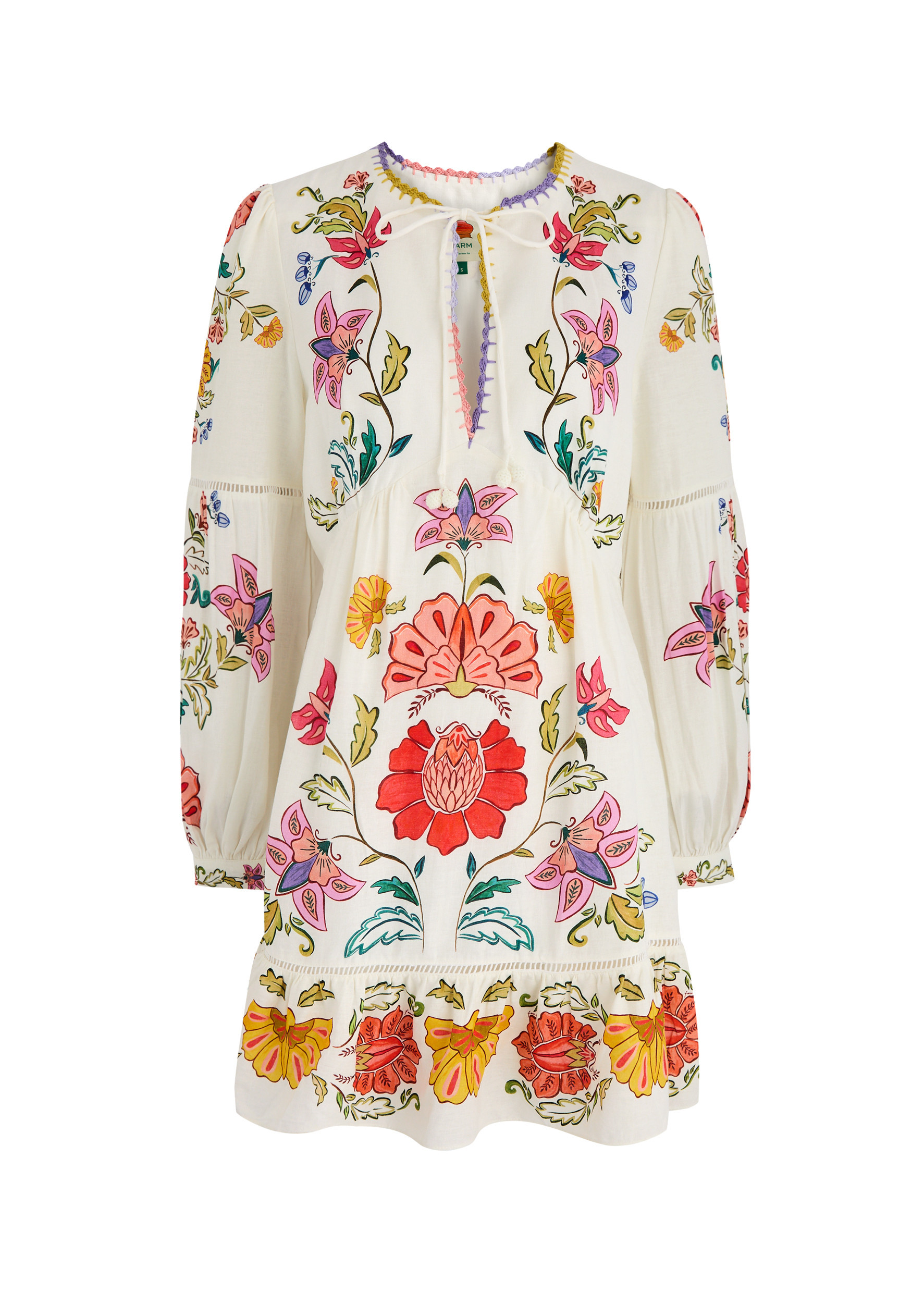 Floral Insects printed linen-blend mini dress | Harvey Nichols