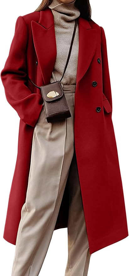 IDEALSANXUN Wool Coats Trench Coat Peacoat | Amazon (US)