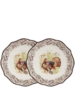 Autumn Grove Turkey Accent Plates, Set of 2 | Dillard's
