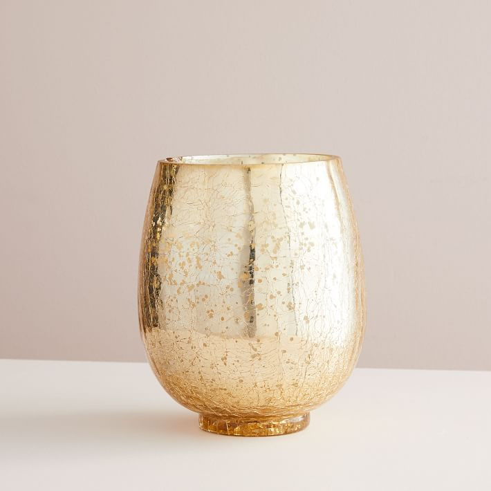 Gold Crackle Mercury Candle Jars - Winter White | West Elm (US)