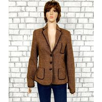 Women Blazer S Brown Tweed Jacket Victorian Jacket Wool Edwardian Suit Fitted | Etsy (US)