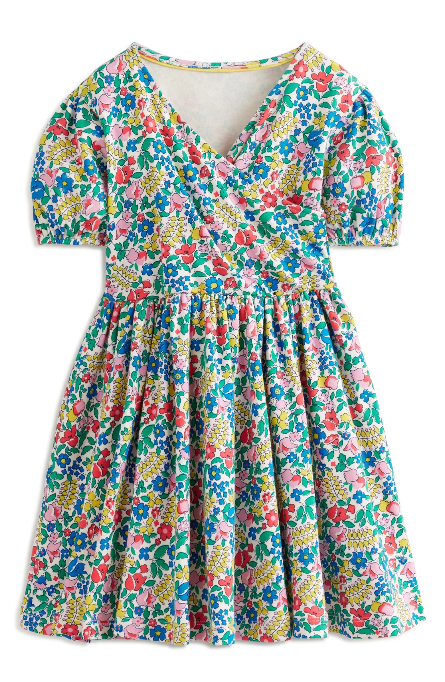 Kids' Floral Puff Sleeve Cotton Dress | Nordstrom