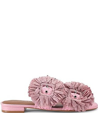 Kurt Geiger London Raffia Buckle Ornament Flat Slide Sandals -  36.5(6.5) | Dillard's