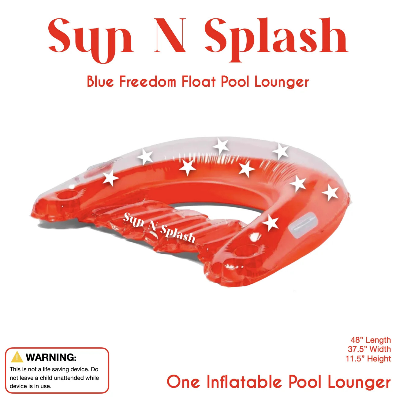 Red Freedom Float Pool Lounger by Sun N Splash | Walmart (US)