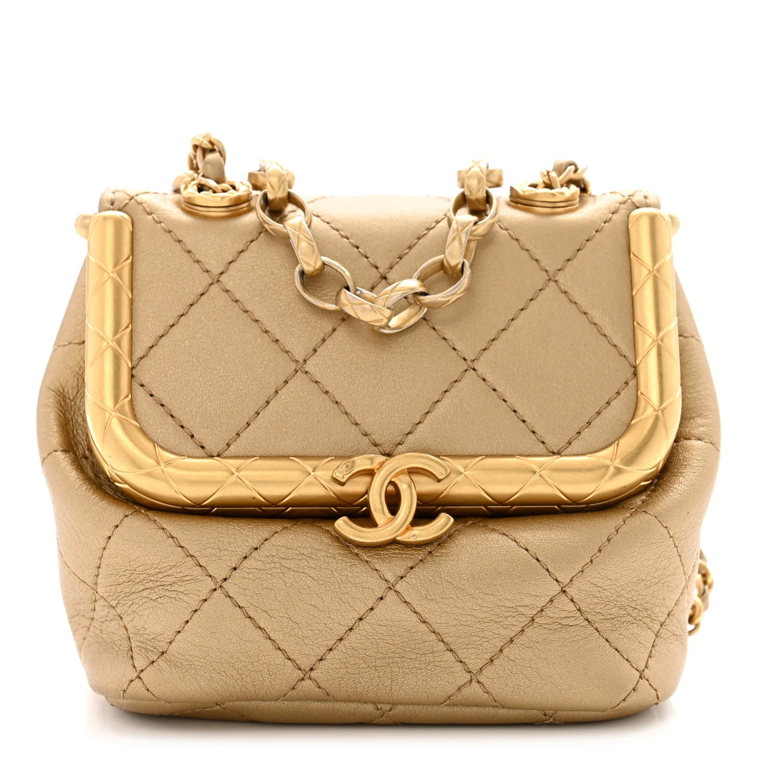 Metallic Lambskin Quilted Small My Crush Bag Gold | FASHIONPHILE (US)