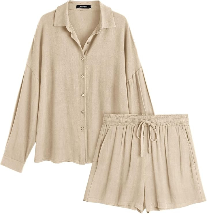 AUTOMET 2 Piece Sets Two Piece Lounge Matching Loungewear Resort 2024 Spring Fashion Clothes Trac... | Amazon (US)