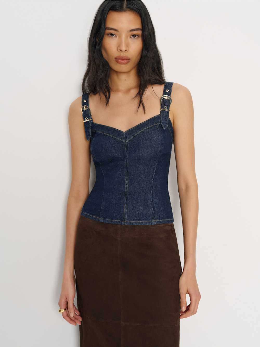 Vickie Denim Top | Reformation (Global)