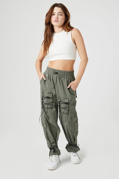 Lace-Up Toggle Joggers | Forever 21