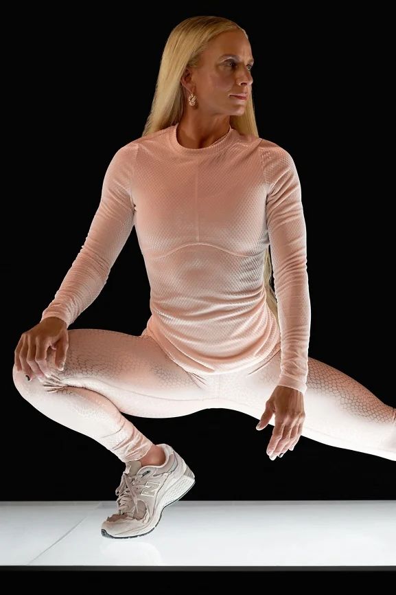 Velour Seamed Long-Sleeve Top | Fabletics - North America