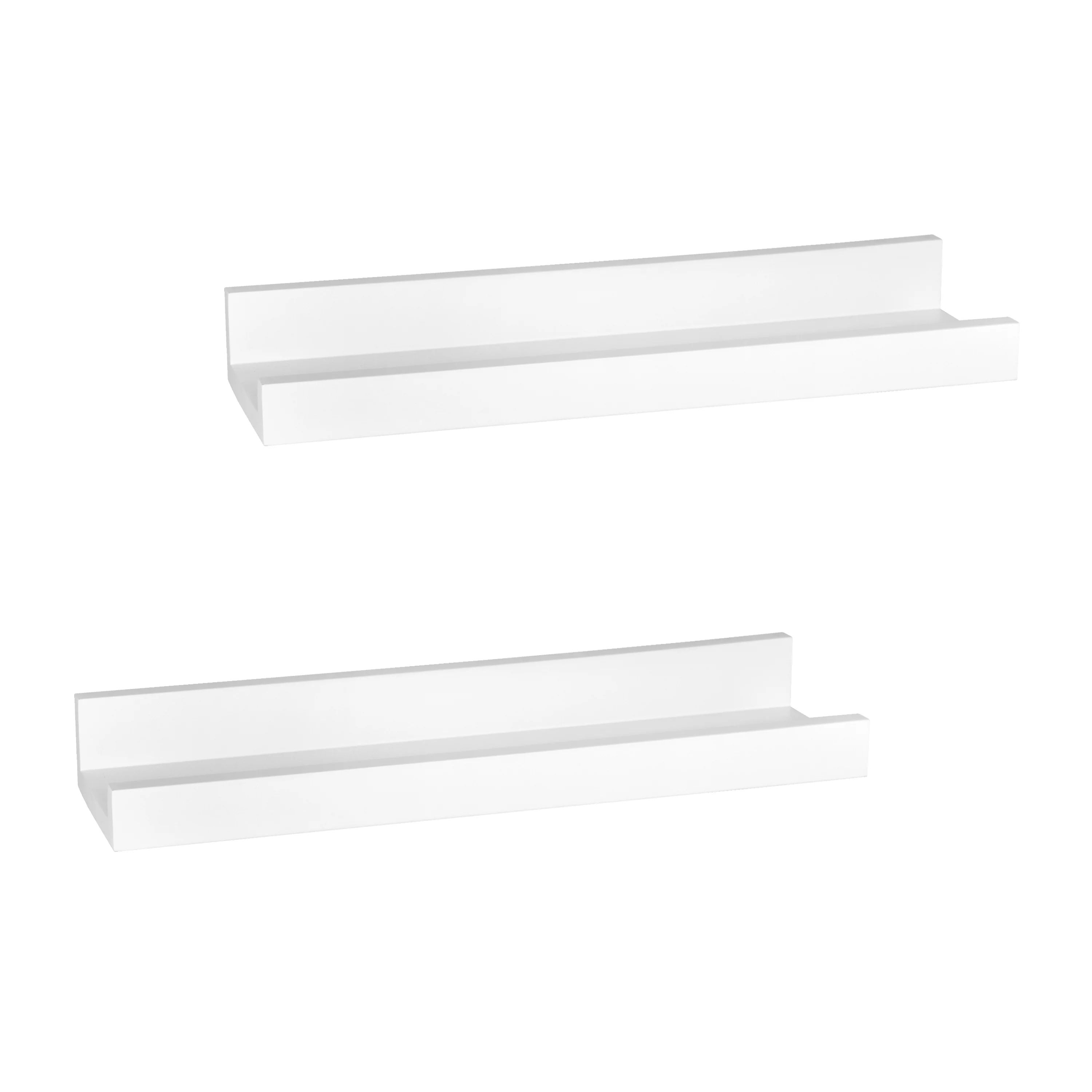 Mainstays 4x15 White Floating Picture Frame Shelves, Set of 2 | Walmart (US)