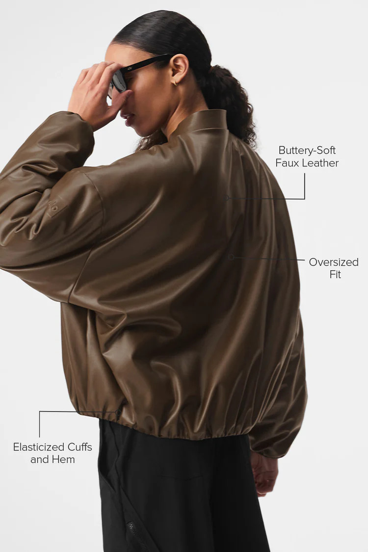 Faux Leather Premier Bomber | Alo Yoga (US)