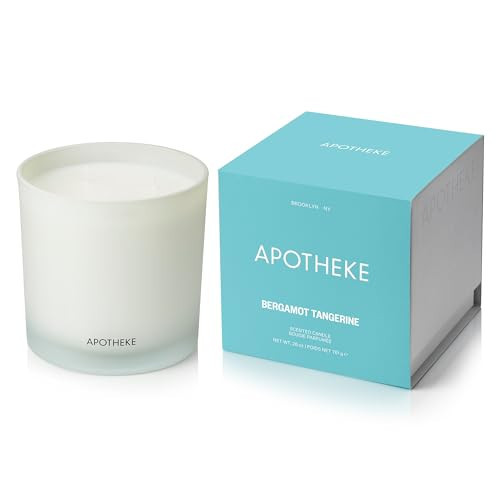 Apotheke 3-Wick Scented Candles for Home, Bergamot Tangerine - 26 oz Soy Wax Aromatherapy Jar Candle with Perfume-Grade Essential Oils - Gift for Women & Men - Bergamot, Tangerine & Sweet Dahlia | Amazon (US)