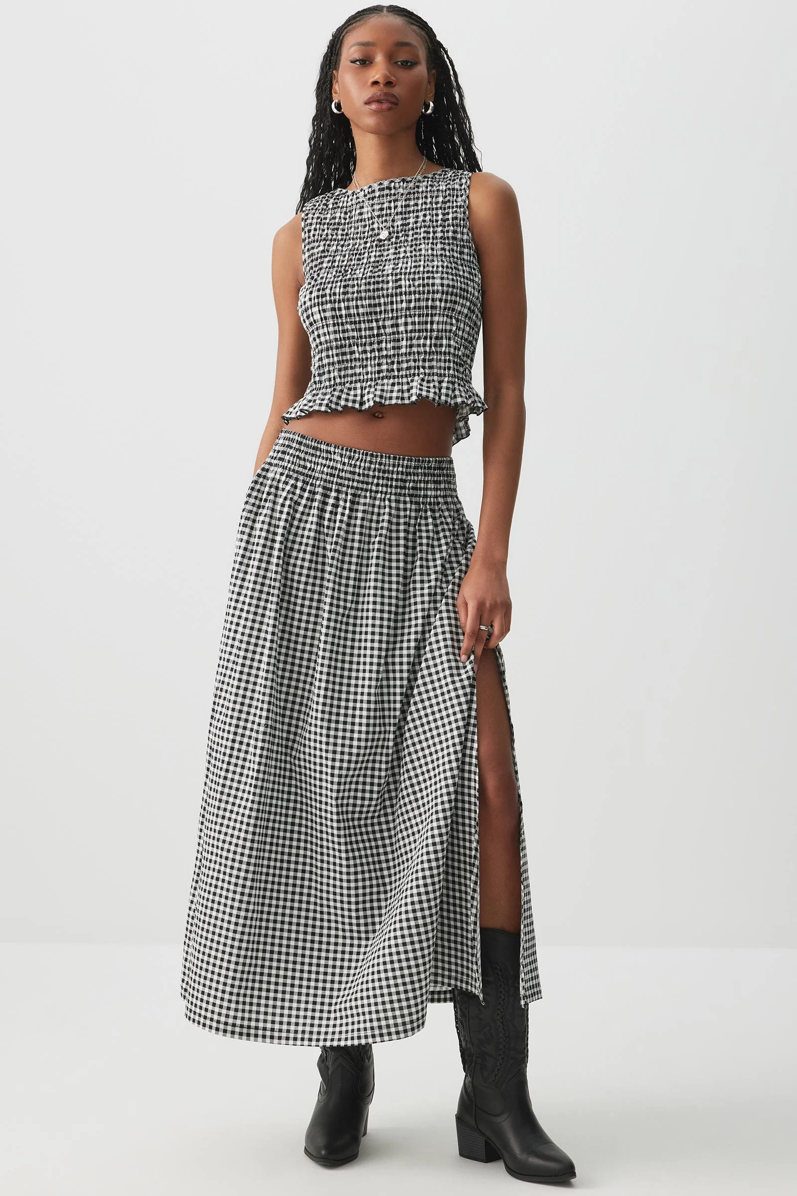 Poplin Maxi Skirt with Slit | Ardene