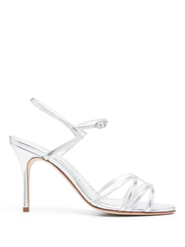 Solisa 95mm metallic leather sandals | Farfetch Global