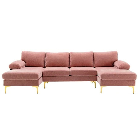 Saibaiyee Accent Sofa /Living Room Sofa Sectional Sofa Pink | Walmart (US)