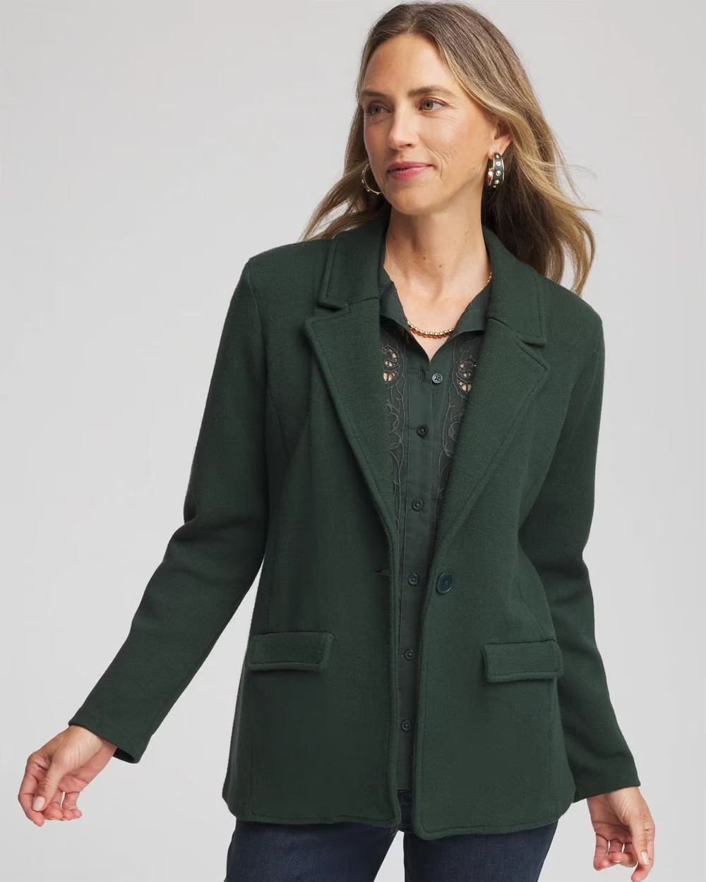 Single-Breasted Sweater Blazer | Chico's
