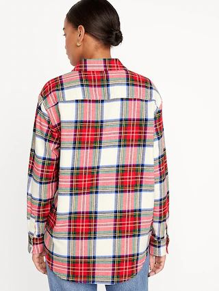 Loose Flannel Boyfriend Shirt for Women | Old Navy (US)