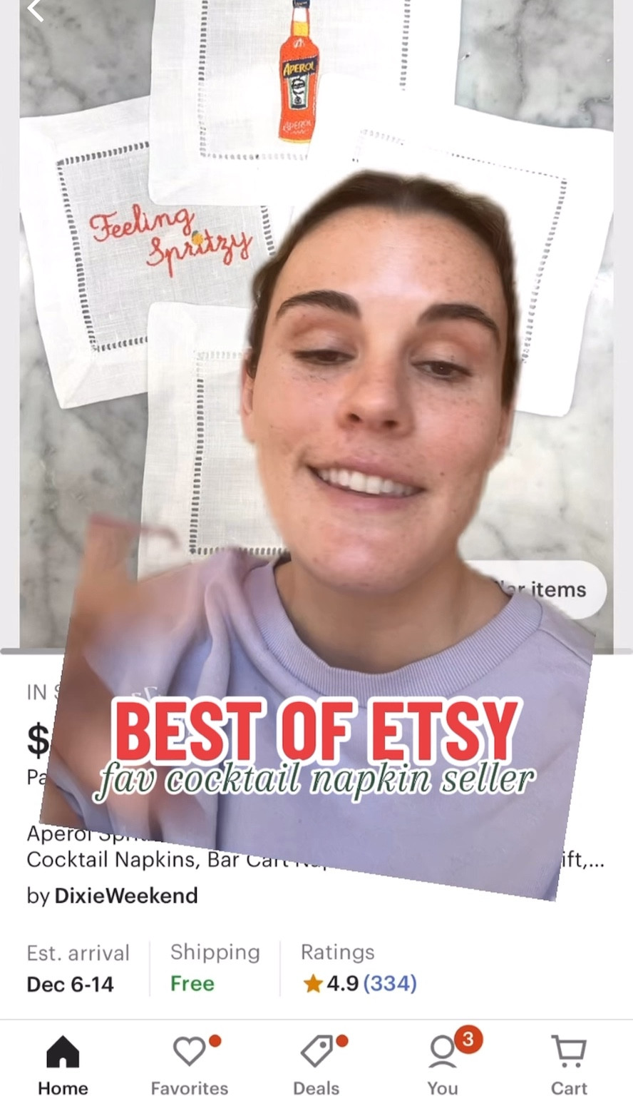 Have you ever seen cuter cocktail napkins. The answer is no. Etsy coming through they again with the gift ideas

#LTKVideo #LTKHoliday #LTKGiftGuide