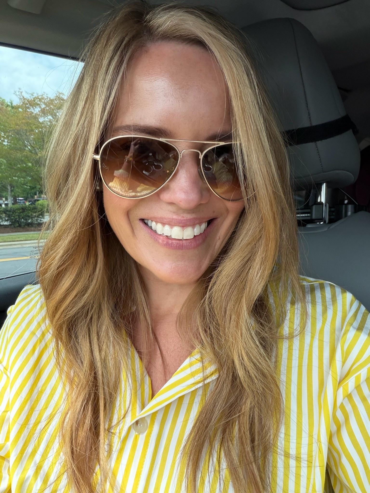 Sunny Stripes + Fresh Blonde Hair ☀️💛

A little brighter for summer ✨💇‍♀️ Loving my fresh blonde refresh paired with this cheerful yellow striped button-down and aviator sunnies for an easy, classic look 💛 Perfect for everyday errands, casual lunches, beach weekends, or summer travel days! Wearing size XS in the striped top and linked my sunnies too ☀️✨

yellow striped button down, summer outfit inspiration, casual summer style, aviator sunglasses, everyday outfit, preppy summer look, easy summer fashion, fresh blonde hair, striped shirt outfit, chic casual style 💛☀️

#LTKSeasonal #LTKOver40 #LTKootd