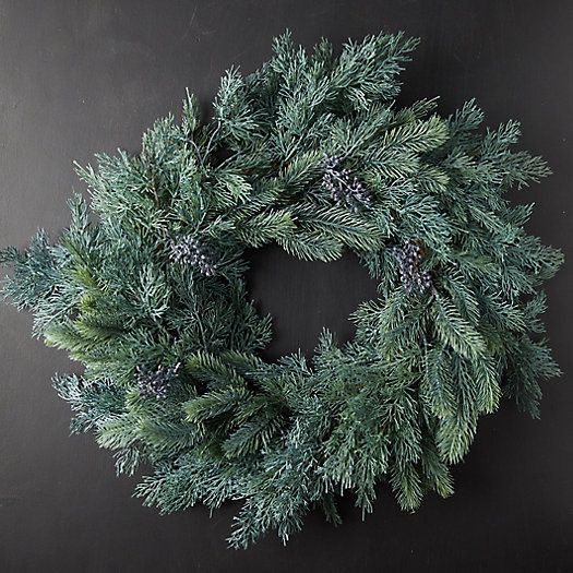 Faux Blue Pine Wreath | Terrain