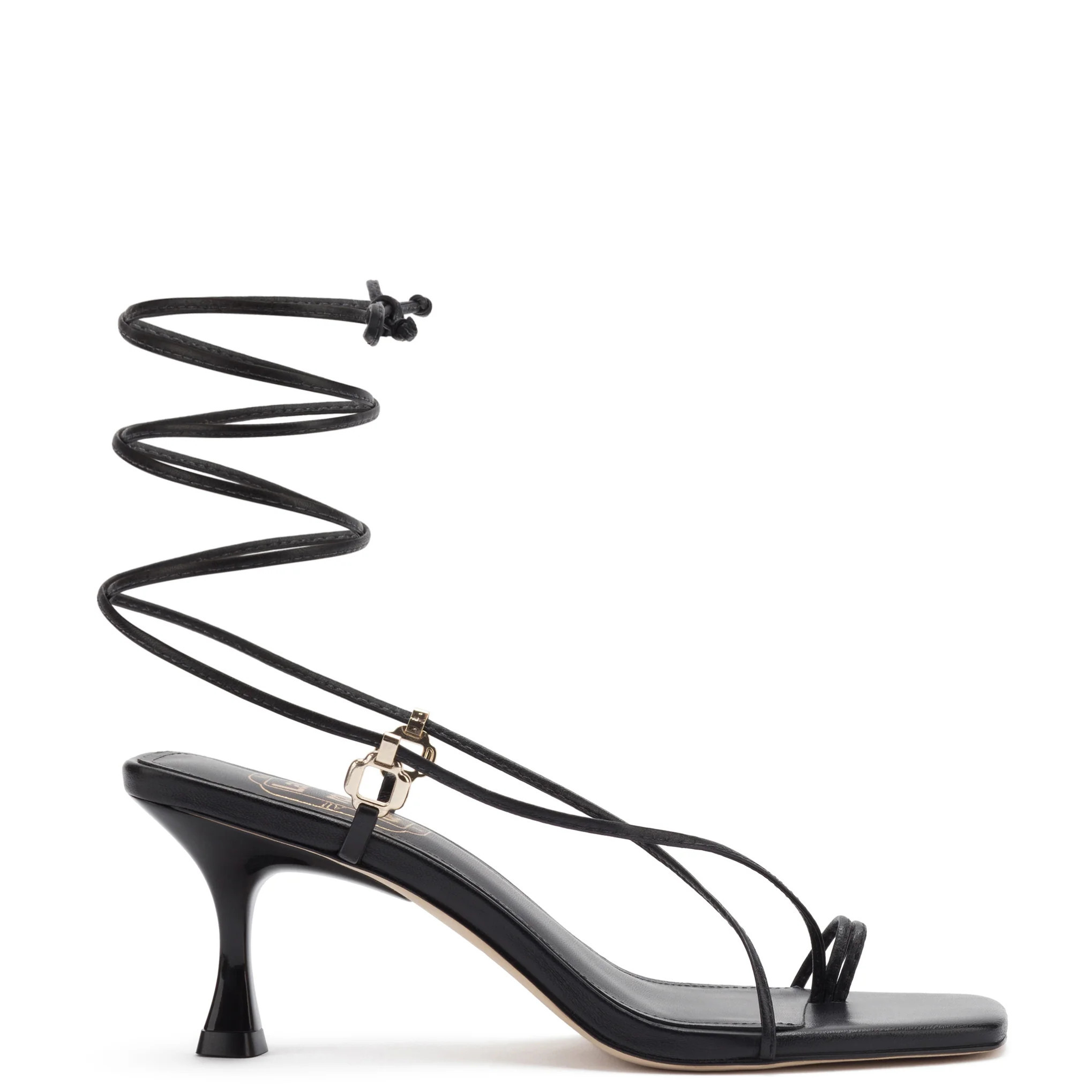 Portofino Sandal In Black Leather | Larroude