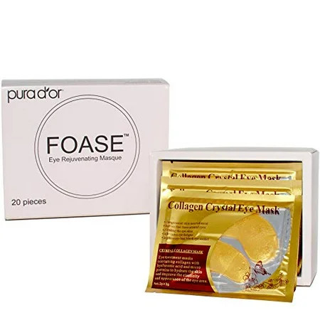 Foase Collagen Under Eye Patches - 24K Gold Hyaluronic Treatment Mask for Dark Circles, Eye Bags & P | Walmart (US)