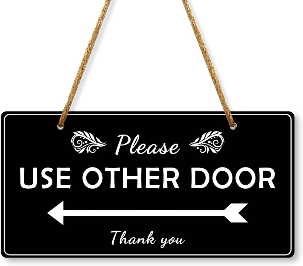 Please Use Other Door Sign Double Sided Sign 10x5 Inch Hanging Plaque for Window Door Business Of... | Amazon (US)