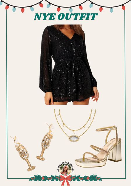 new year’s eve outfit! love the gold accents with this sparkly romper!!

#romper #good #newyears #newyearseve #outfit 

#LTKstyletip #LTKHoliday #LTKparties