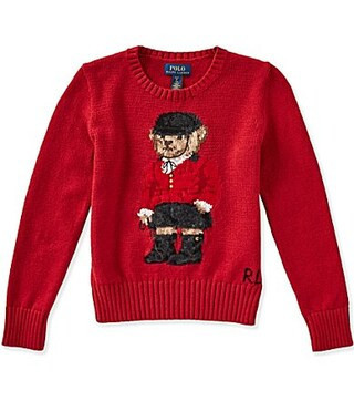 Polo Ralph Lauren Big Girls Long Sleeve Polo Bear Sweater -  S | Dillard's