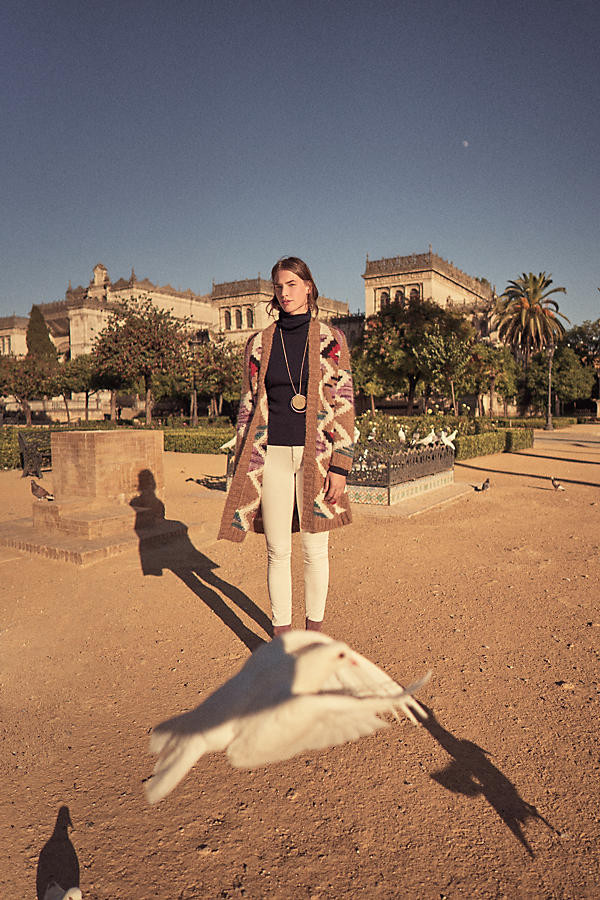 Hand-Knit Mosaic Cardigan | Anthropologie (US)