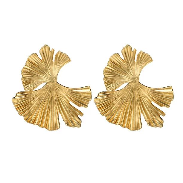 Opolski Vintage Women Irregular Ginkgo Leaf Dangle Stud Earrings Statement Jewelry Gift - Walmart... | Walmart (US)